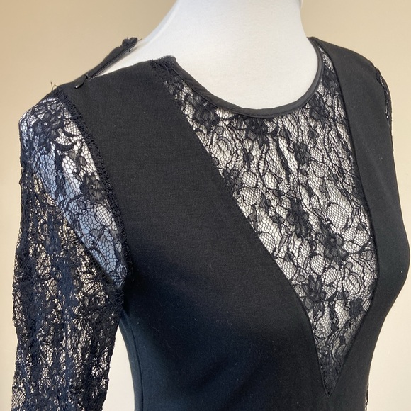 Long Sleeve Black Lace Arden B. Cocktail Dress (M) - Picture 6 of 6
